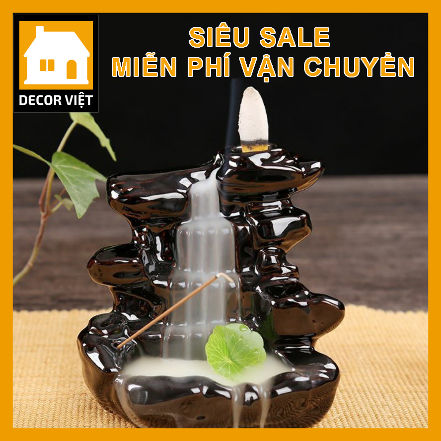 Thác khói trầm hương, tháp trầm hương, thác suối tặng 1 nụ trầm hương Decor Việt