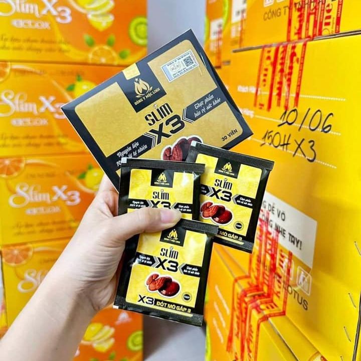 [FREESHIP] GIẢM CÂN SLIM X3 MỘC LINH HỘP 30 VIÊN TẶNG KÈM 15V DETOX XỔ MỠ BAN ĐEM