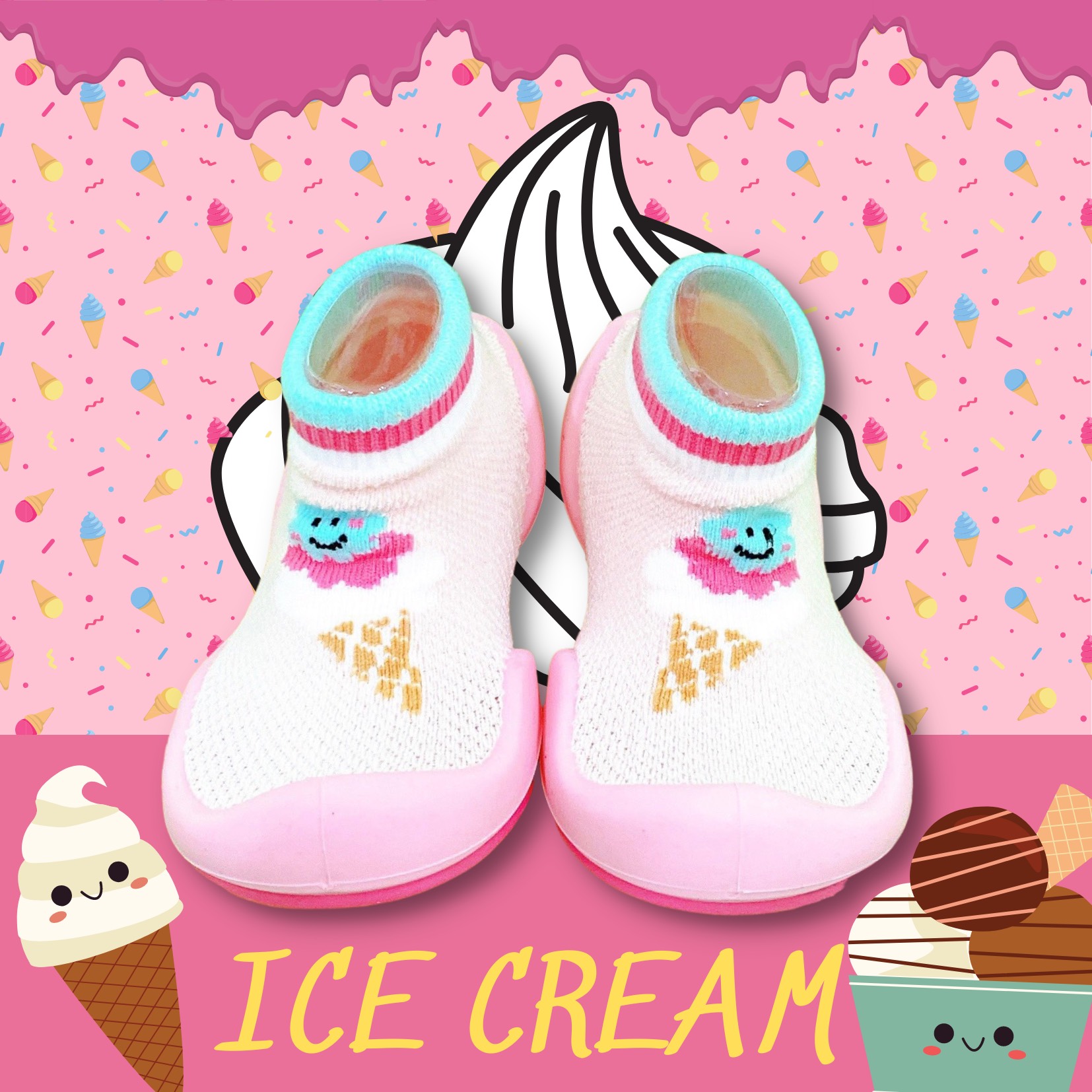 Giày tập đi cho bé Ggomoosin - Icecream