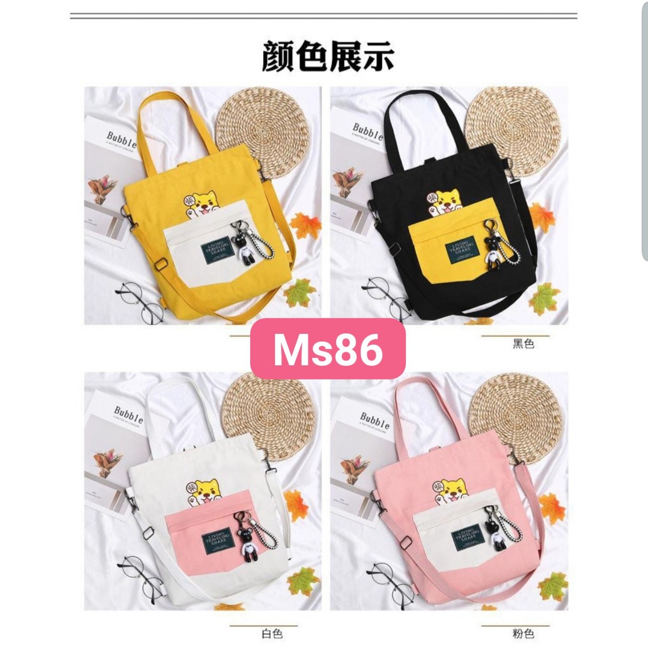 Túi tote chú chó alaska ms86