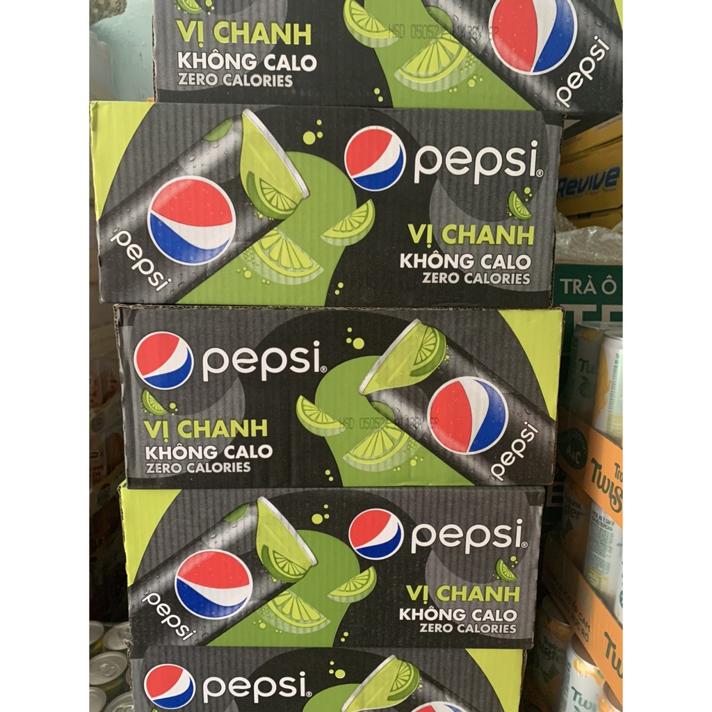 Thùng pepsi chanh không calo 24 lon 330ml