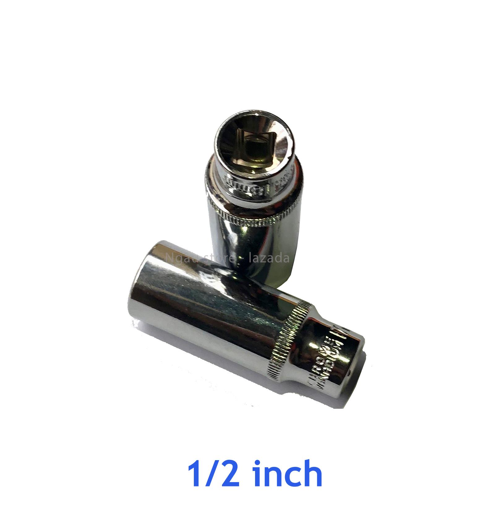 Đầu khẩu vặn ốc 1/2 inch (tuýp dài) - tuýp siết bulong nhiều size 21mm 22mm 24mm 27mm - công cụ đồ nghề sửa xe máy ô tô