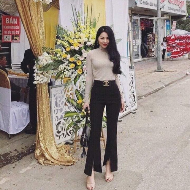 Quần loe xẻ ống hàng chất skinny xịn sò mặc cực thích