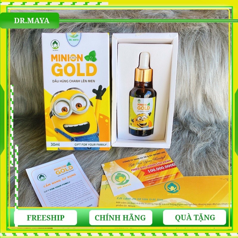 [HSD 01/2024] Combo 2 Dầu húng chanh lên men MINION GOLD 30mL chiết lạnh tự nhiên, hỗ trợ phòng ngừa ho khàn, sổ mũi nghẹt mũi ở trẻ