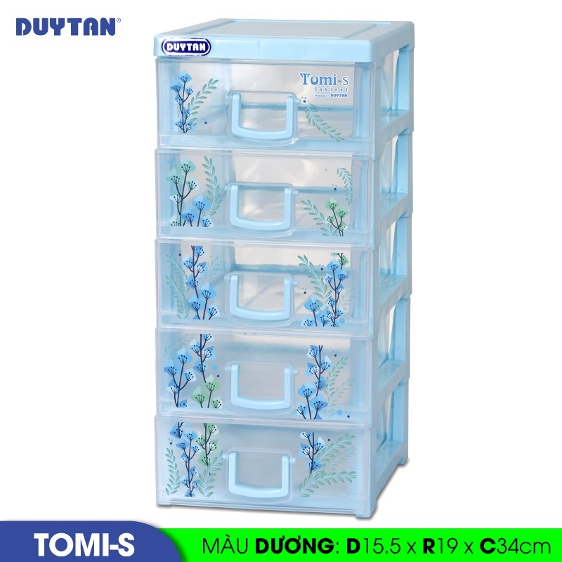 Tủ nhựa DUY TÂN Tomi S 5 ngăn (15.5 x 19 x 34 cm) - 09002 - Giao màu ngẫu nhiên