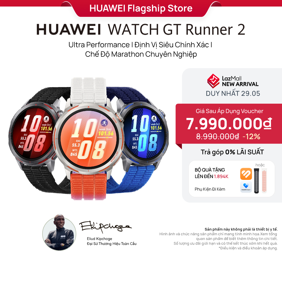 [DUY NHẤT 29.5] Đồng Hồ Thông Minh HUAWEI WATCH GT Runner 2 | Ultra Performance | Định Vị Siêu Chính Xác | Chế Độ Marathon Chuyên Nghiệp