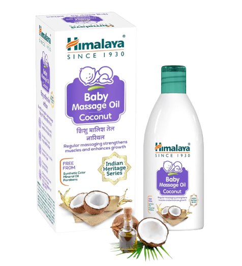 Dầu massage dưỡng ẩm, chăm sóc da cho bé Himalaya Baby Massage Oil Coconut 100ml