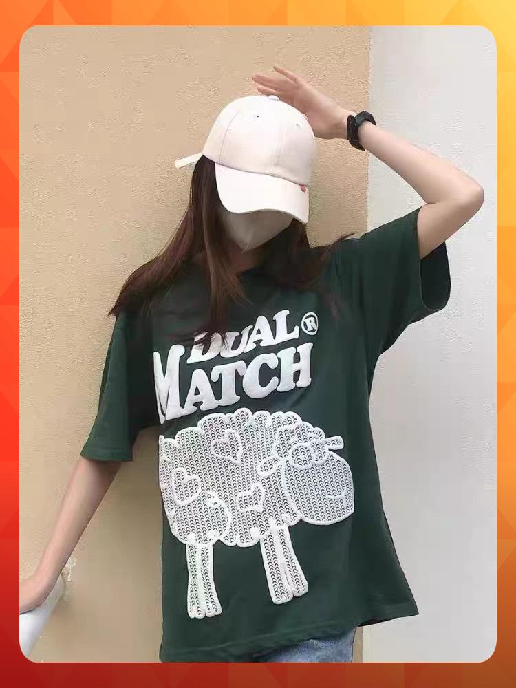 Áo thun tay lỡ form rộng in chú cừu DUAL MATCH - phông ulzzang oversize unisex nam nữ