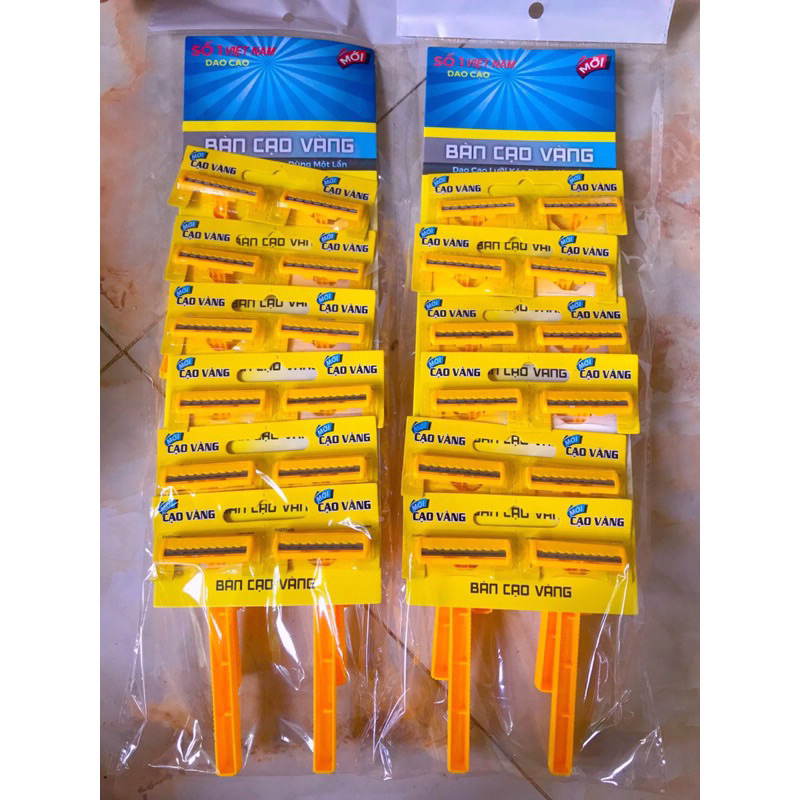 Set 12 bàn cạo vàng tiện lợi, bàn cạo râu lưỡi kép, bàn cạo râu du lịch