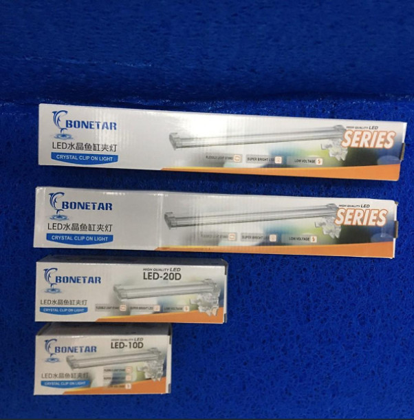 Đèn led dài kẹp bể cá bonestar d10/d20/d30/d40 ánh sáng xanh trắng
