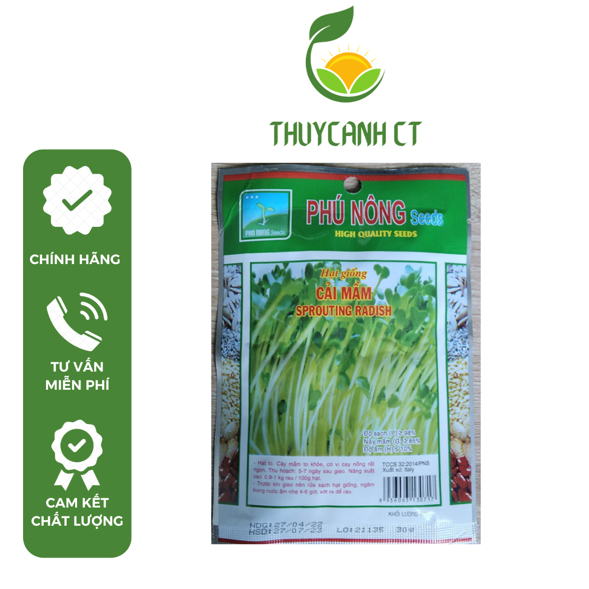Hạt giống rau mầm phunongseeds - 30g