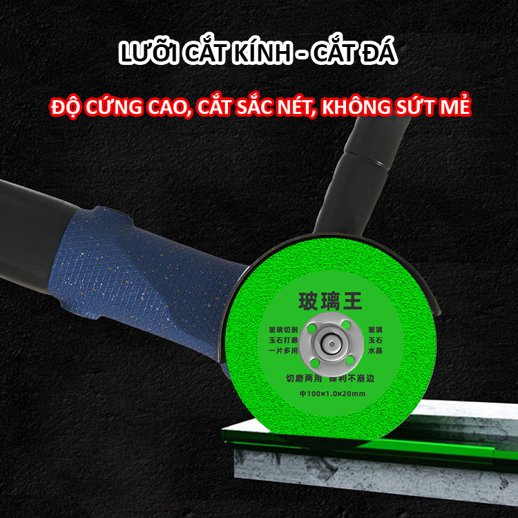Lưỡi cắt kim cương, lưỡi mài đa năng có thể mài, đánh bóng và cắt kính, đá, gạch men, thuỷ tinh, siêu mỏng chỉ 100mm