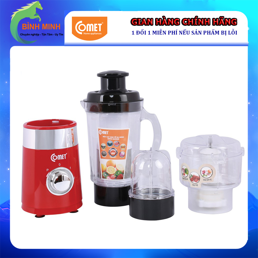 Máy xay sinh tố đa năng 7 cối nhựa kháng vỡ comet cm9989 - hàng chính hãng