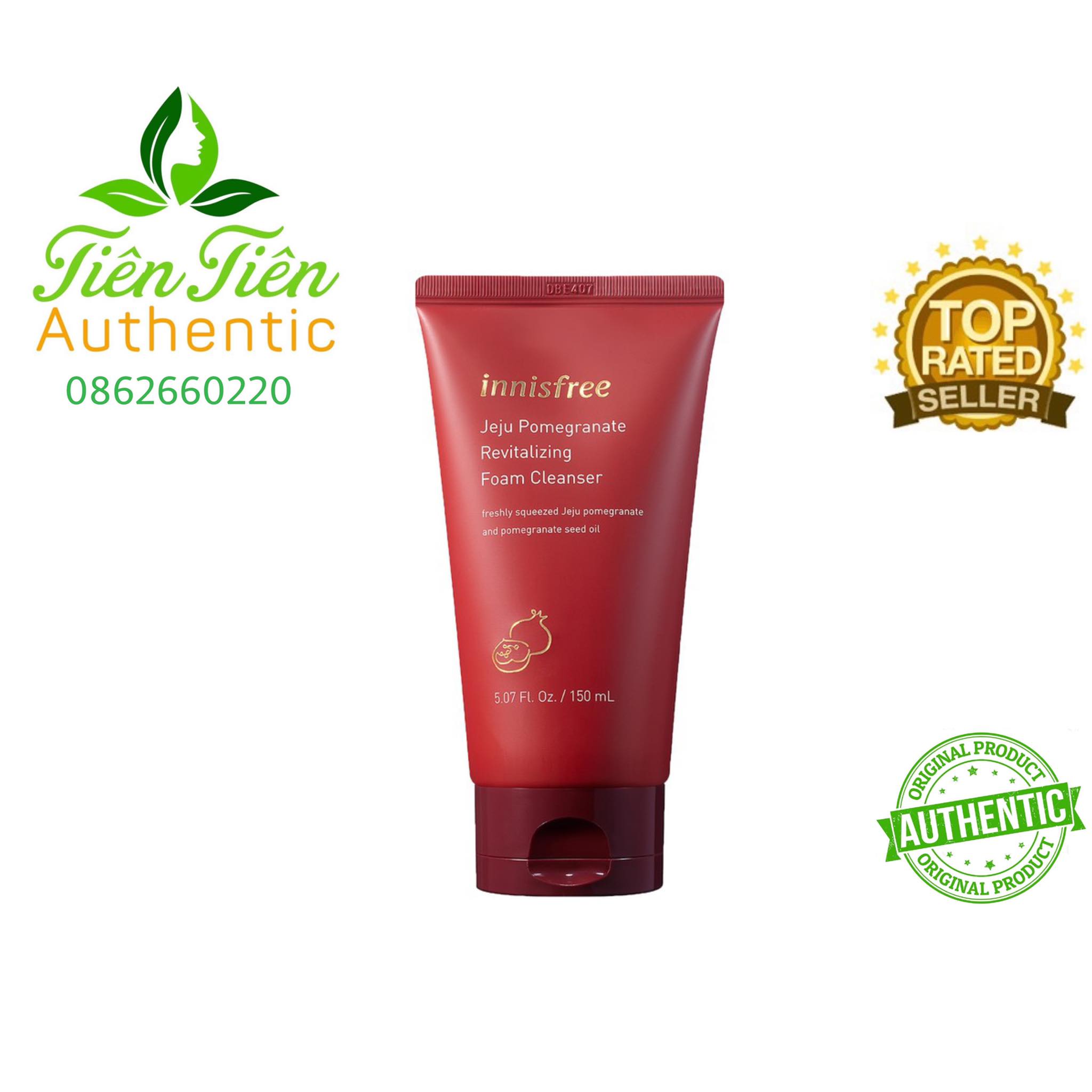 Sữa Rửa Mặt Innisfree Lựu Đỏ Chống Lão Hóa Pomegranate Revitalizing Foam Cleanser 150ml