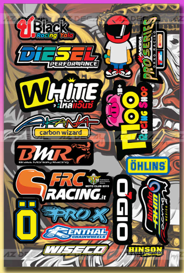 Tem Dán Sticker Chủ Đề Racing 03 Decal Trang Trí Chất Liệu PVC Chống Nước