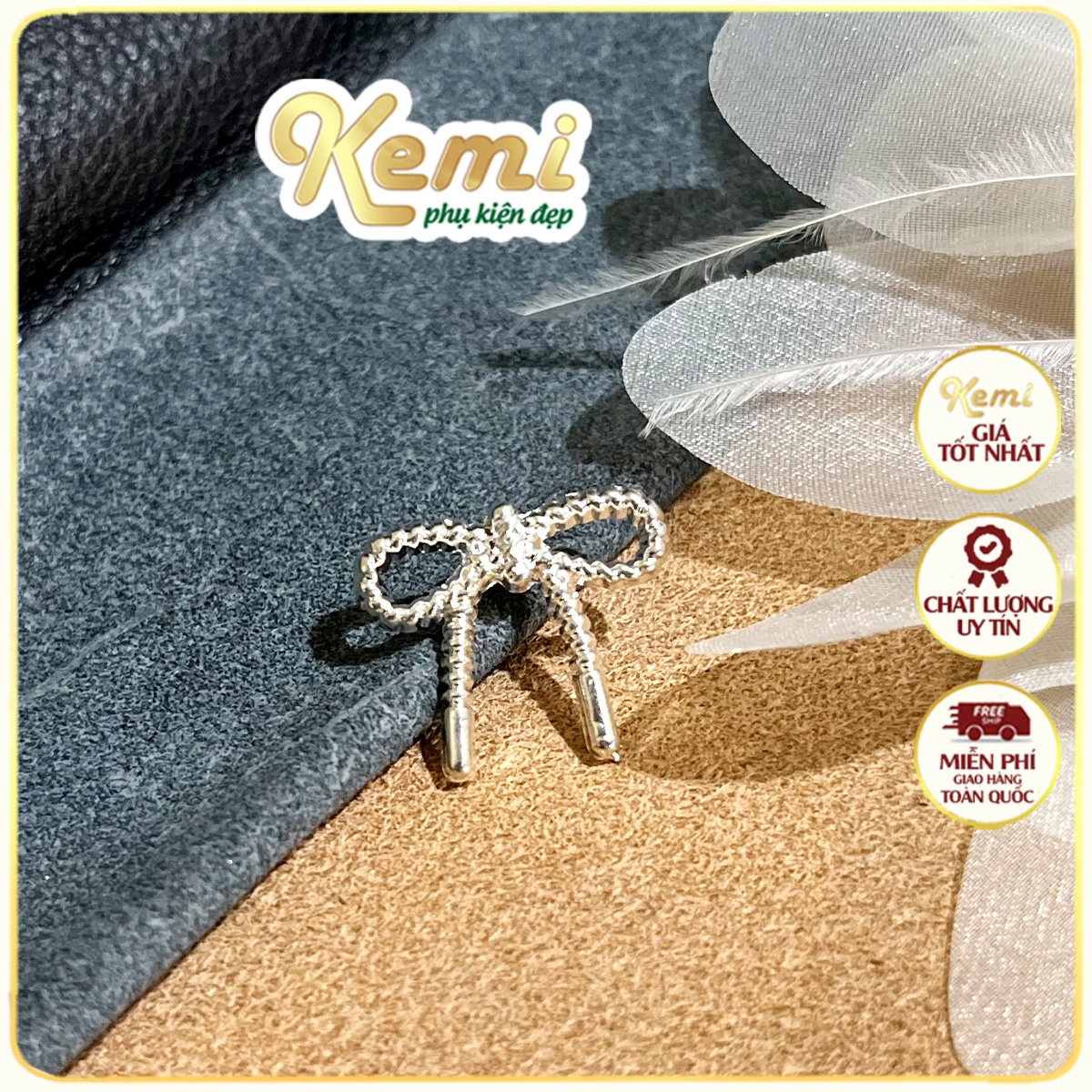 Cúc áo sơ mi, nút khuy hình nơ cài váy nhỏ xinh 2cm