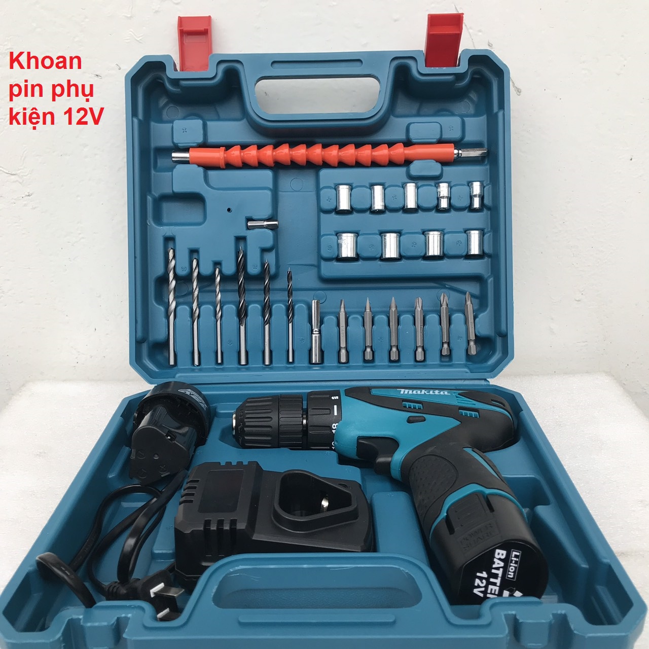 Máy khoan pin . Máy khoan pin phụ kiện 12v Makita