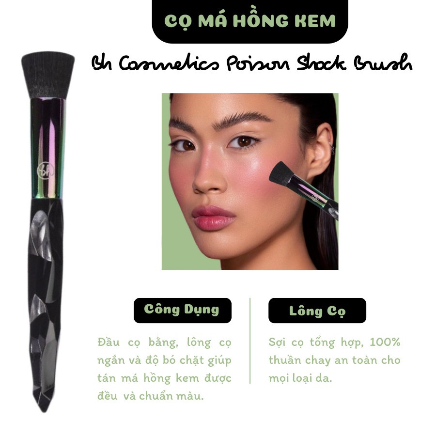 Cọ trang điểm tán má hồng kem / cọ đánh phấn má hồng / cọ má hồng kem siêu mềm chuyên nghiệp bh cosmetics poison shock 3