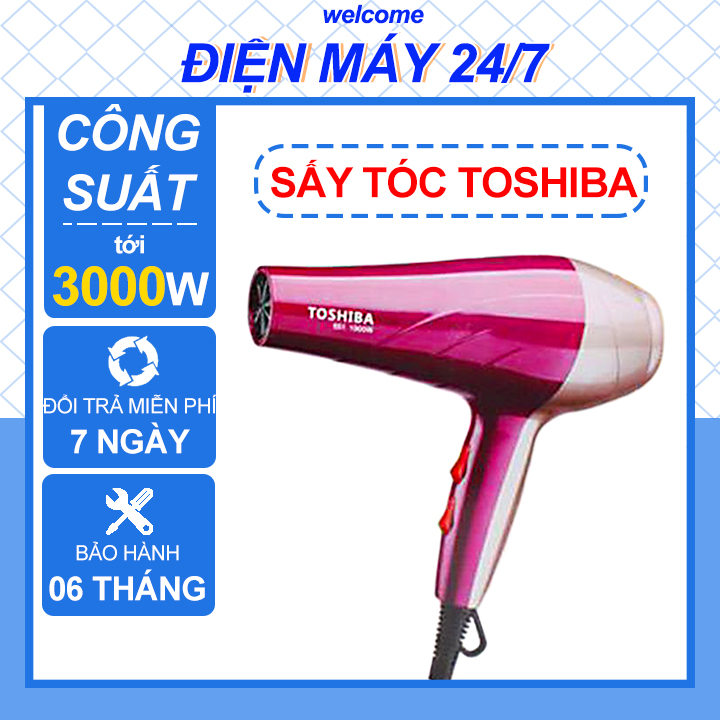 Máy Sấy Tóc Cao Cấp Toshiba 3000W 551 - Công Suất Lớn, Sấy 2 Chiều 3 Chế Độ Nhiệt - BH 06 Tháng, 1 Đổi 1 Trong 7 Ngày