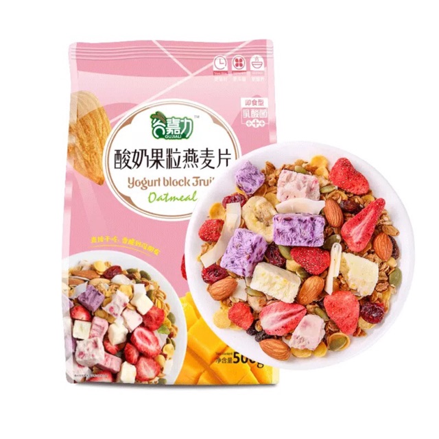 [THANH LÝ 500G] Ngũ cốc ăn sáng YOGURT FRUIT OATMEAL, Ngũ cốc hoa quả khô, Ngũ Cốc Trái Cây, Ngũ Cốc Sữa Chua, Ngũ Cốc Bổ Sung Dinh Dưỡng Tốt cho Sức Khỏe Hệ Tiêu Hóa, Ngũ Cốc Nội Địa Trung, Ngu Coc Trai Cay, Ngu Coc Hoa Qua