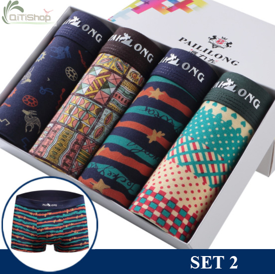 [HCM]Hộp 4 Quần Sịp Đùi Nam Boxer Nam (Hãng Paililong) - VẢI KHÁNG KHUẨN SIÊU RẺ