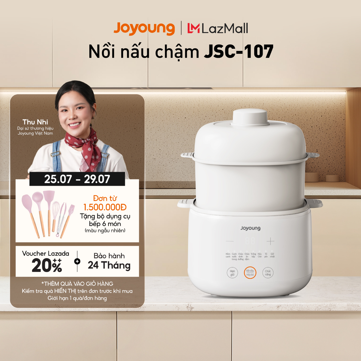 Nồi nấu chậm Joyoung JSC-107 | Dung tích 1L | Công suất 200W
