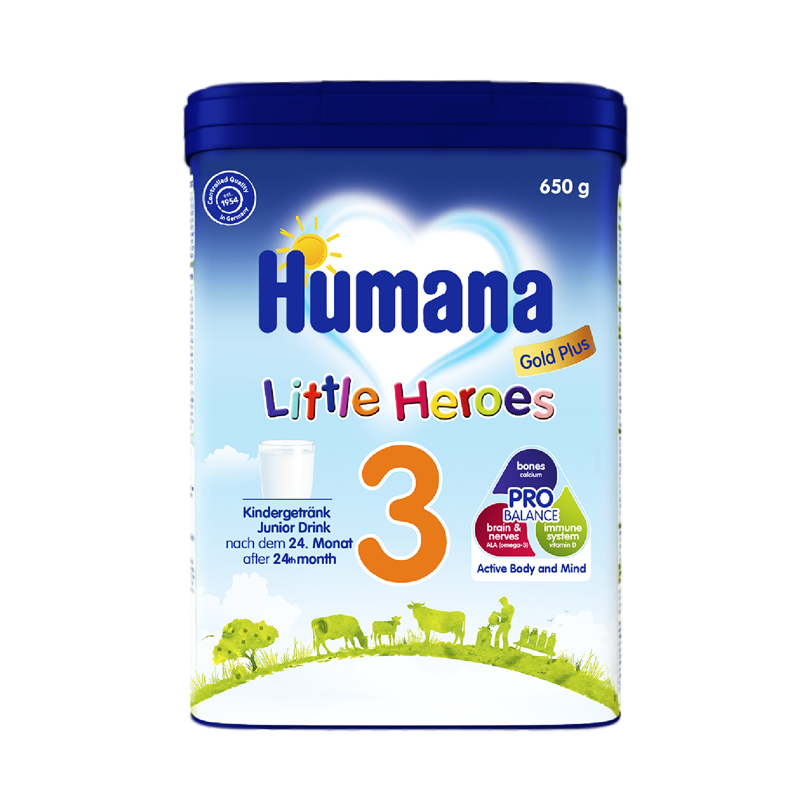 Sữa bột humana gold plus 3 650g mới