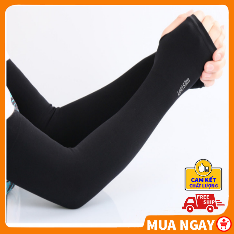 Găng tay chống nắng xỏ ngón Lestlim Hàn Quốc - Bao tay đi phượt Letslim Siêu Mát chống tia UV - Ống tay đi xe máy phong cách