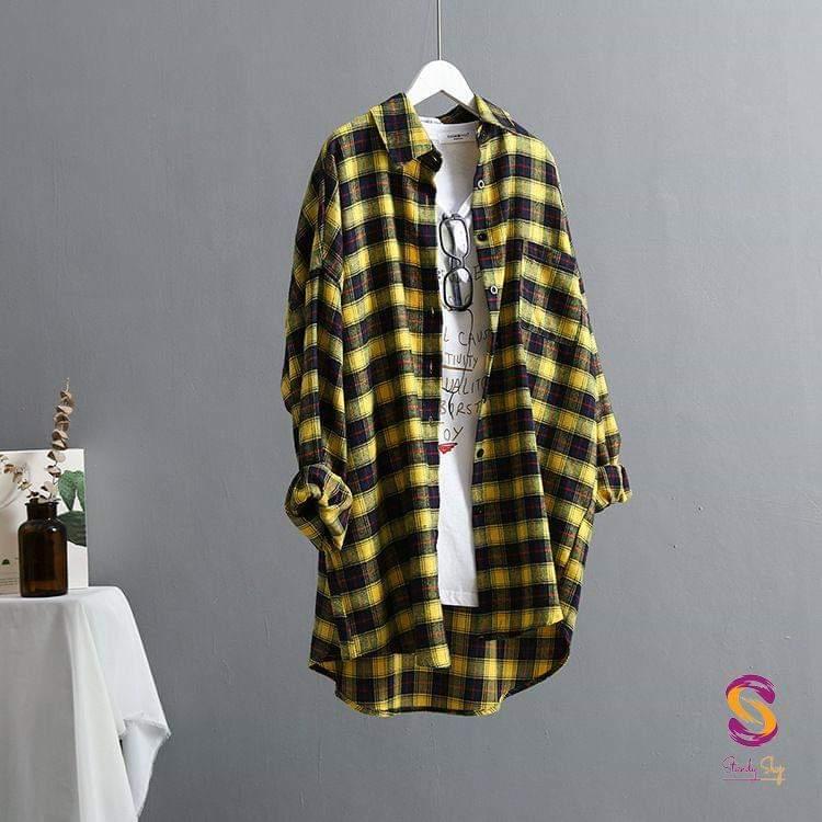 Áo khoác unisex kiểu dáng sơ mi caro không nón 3 màu n31