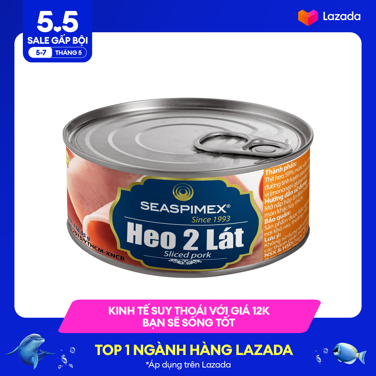 Heo 2 Lát SEASPIMEX 185gr