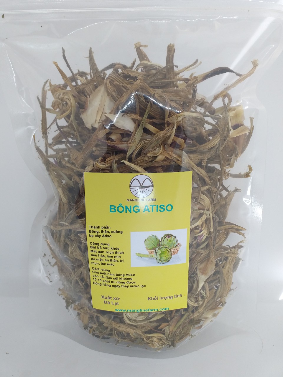 [FREESHIP 15K CHO ĐƠN 29K][FREESHIP MAX] Bông atisô khô Đà Lạt nguyên chất loại 2 gồm bông, thân, rễ 250g, mát gan, dễ ngủ, đẹp da mặt, Đặc sản Đà Lạt