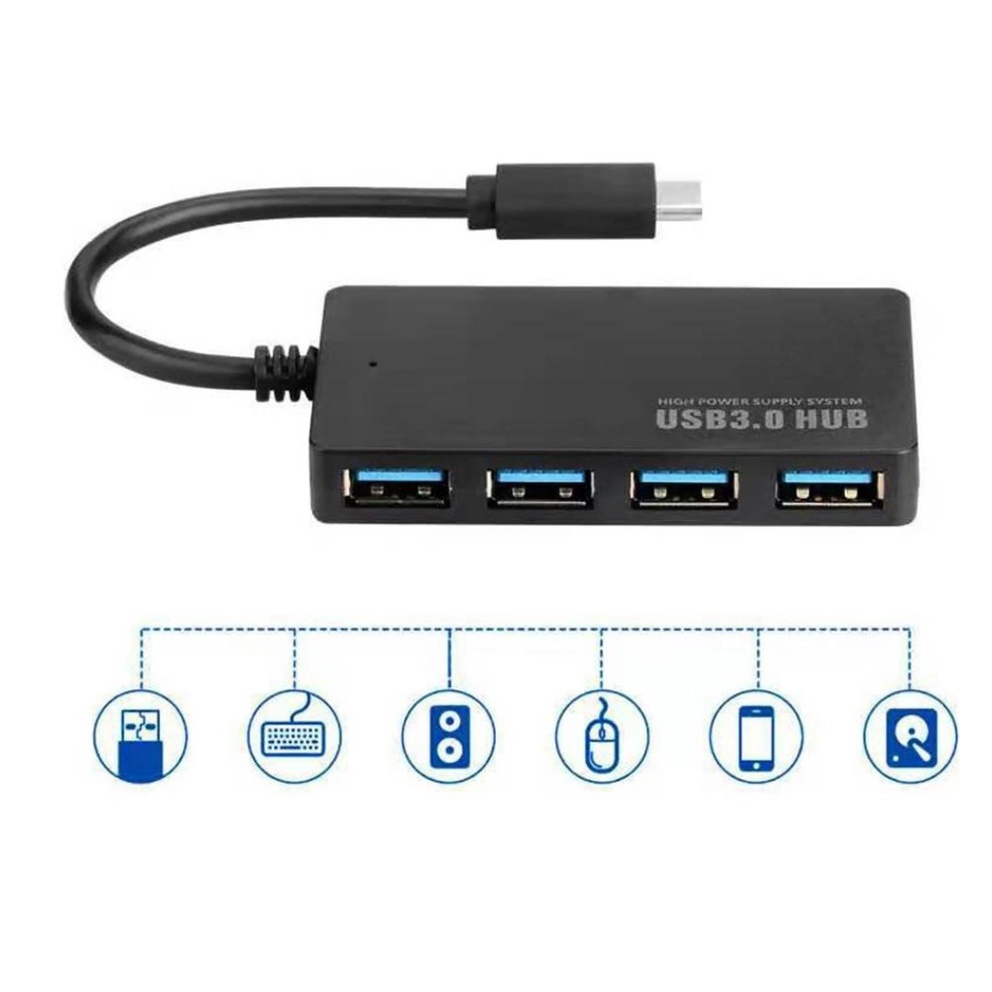Hub usb type c ra 4 cổng usb 3.0 tốc độ cao 5gbps - 4in1 4u3