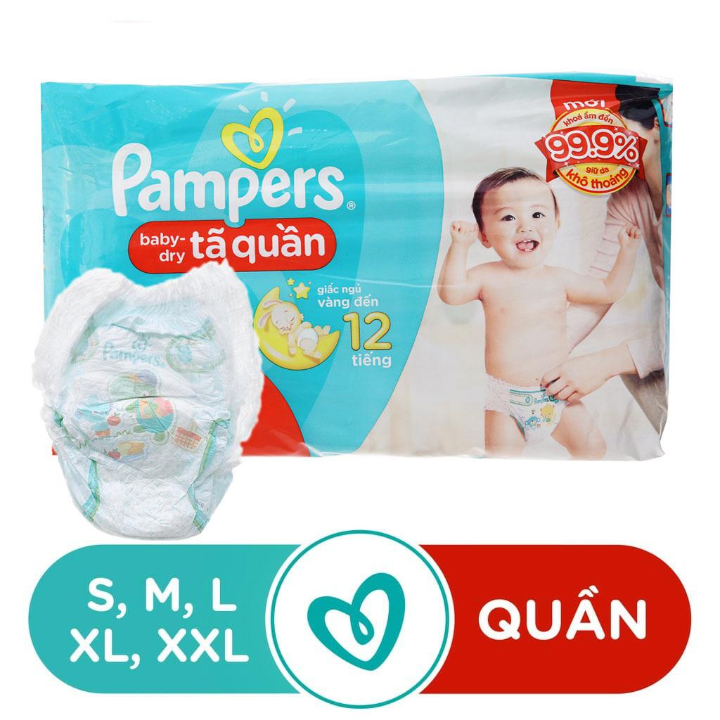 Bỉm - tã quần pampers baby-dry bịch nhỡ size m40/l36/xl32/xxl28