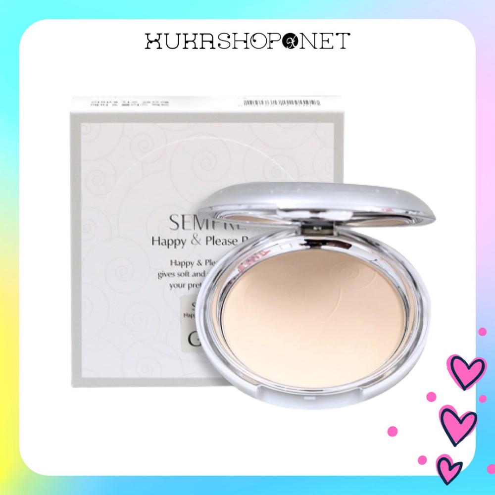 Phấn phủ dạng nén hàn quốc geo sempre happy & please pact siêu mịn, kiềm dầu tự nhiên