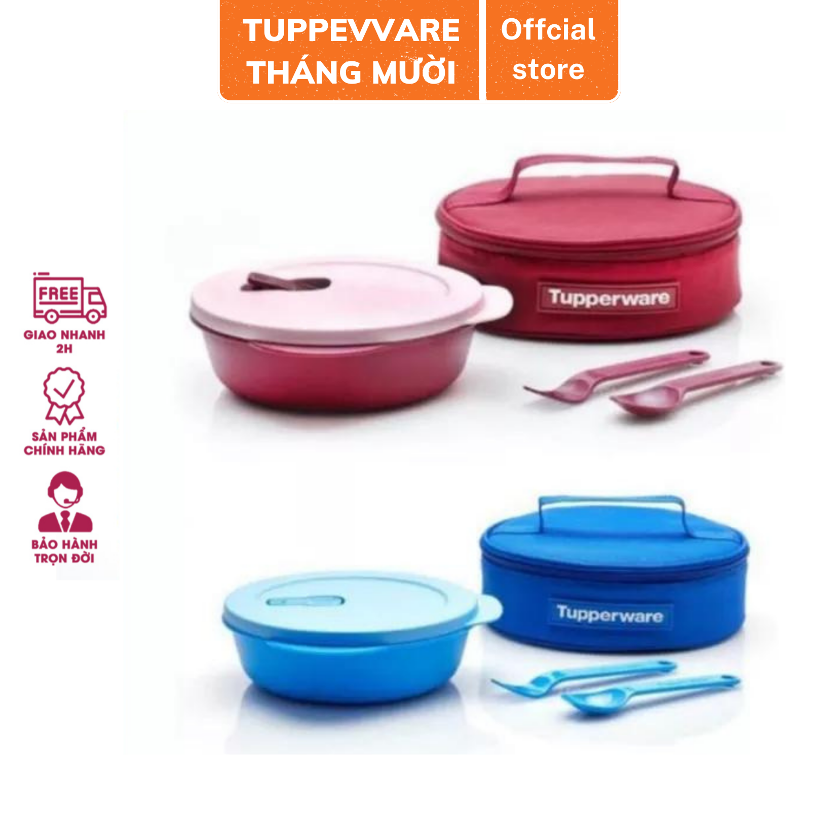Bộ Hộp Cơm Chia Ngăn Tupperware Crystalwave Lunch Set