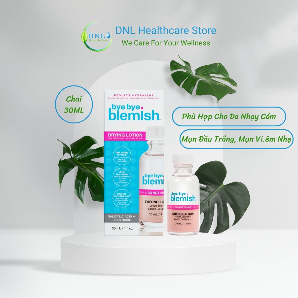 Lotion Chấm Mụn Giảm Mụn Nhanh Sau 1 Đêm Dành Cho Mụn Trắng, Sưng Đỏ Bye Bye Blemish Original Drying Lotion 30ml