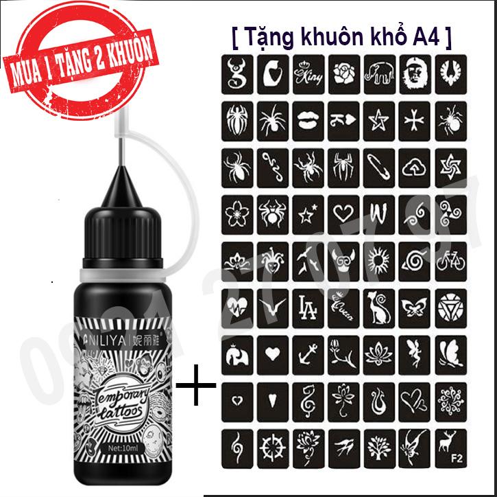 MỰC XĂM TẠM THỜI TẶNG 2 KHUÔN KHỔ A4