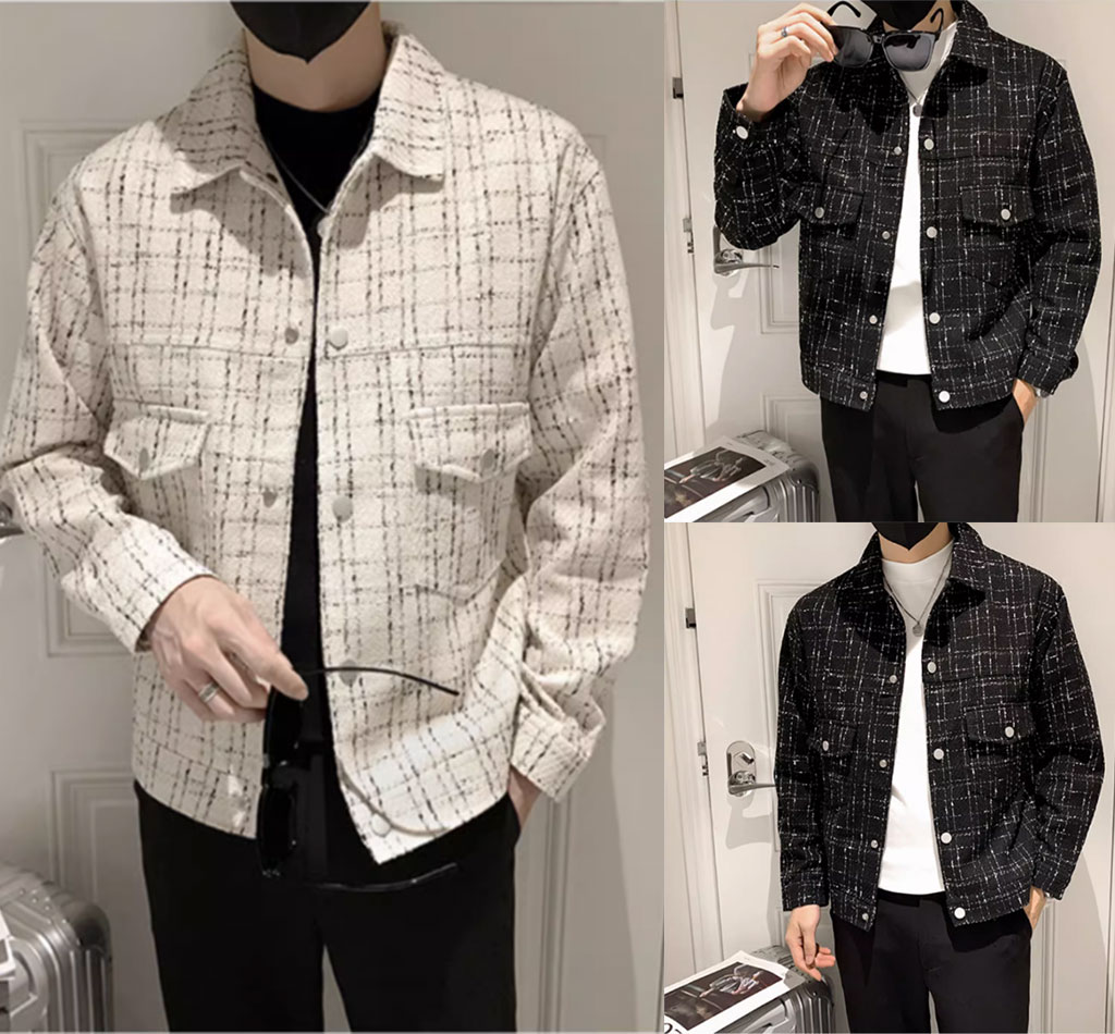 Áo khoác dạ tweed 2 lớp - thời trang nam nữ- adt01