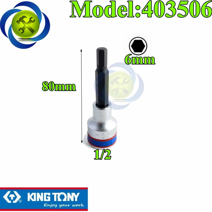 Tuýp lục giác 6mm kingtony 403506 loại 1/2 dài 80mm