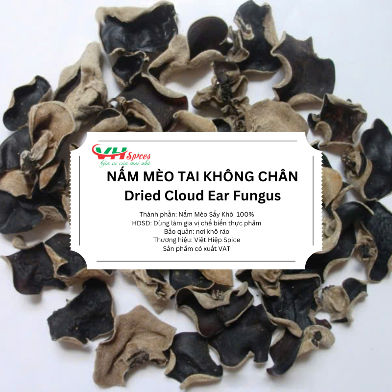 Nấm Mèo Tai Không Chân Long Khánh Việt Nam (Dried Cloud Ear Fungus) Việt Hiệp