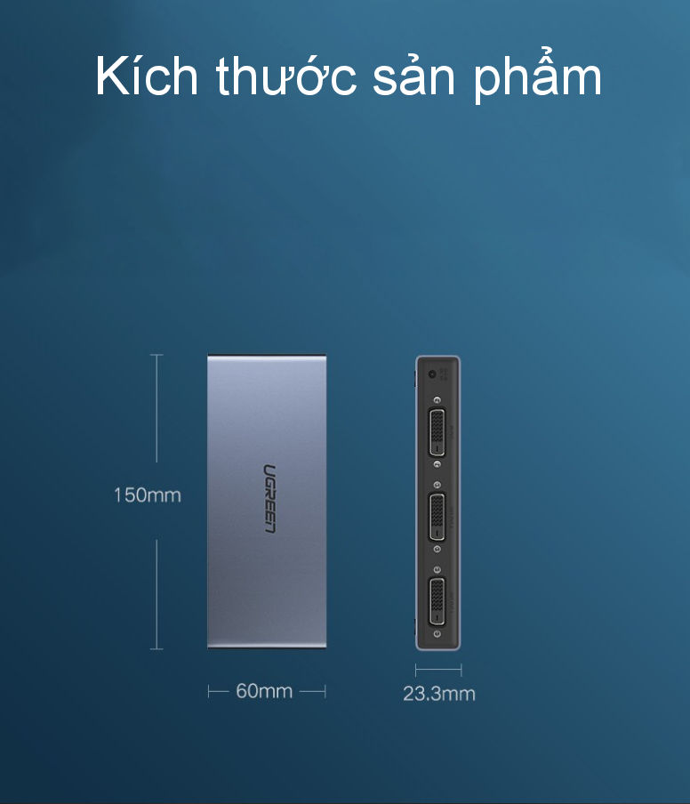 Bộ chia màn hình DVI (24+1) 1 cổng ra 2 cổng cao cấp UGREEN CM202 50746 Bộ chia màn hình DVI (24+1) 1 cổng ra 2 cổng cao cấp UGREEN CM202 50746