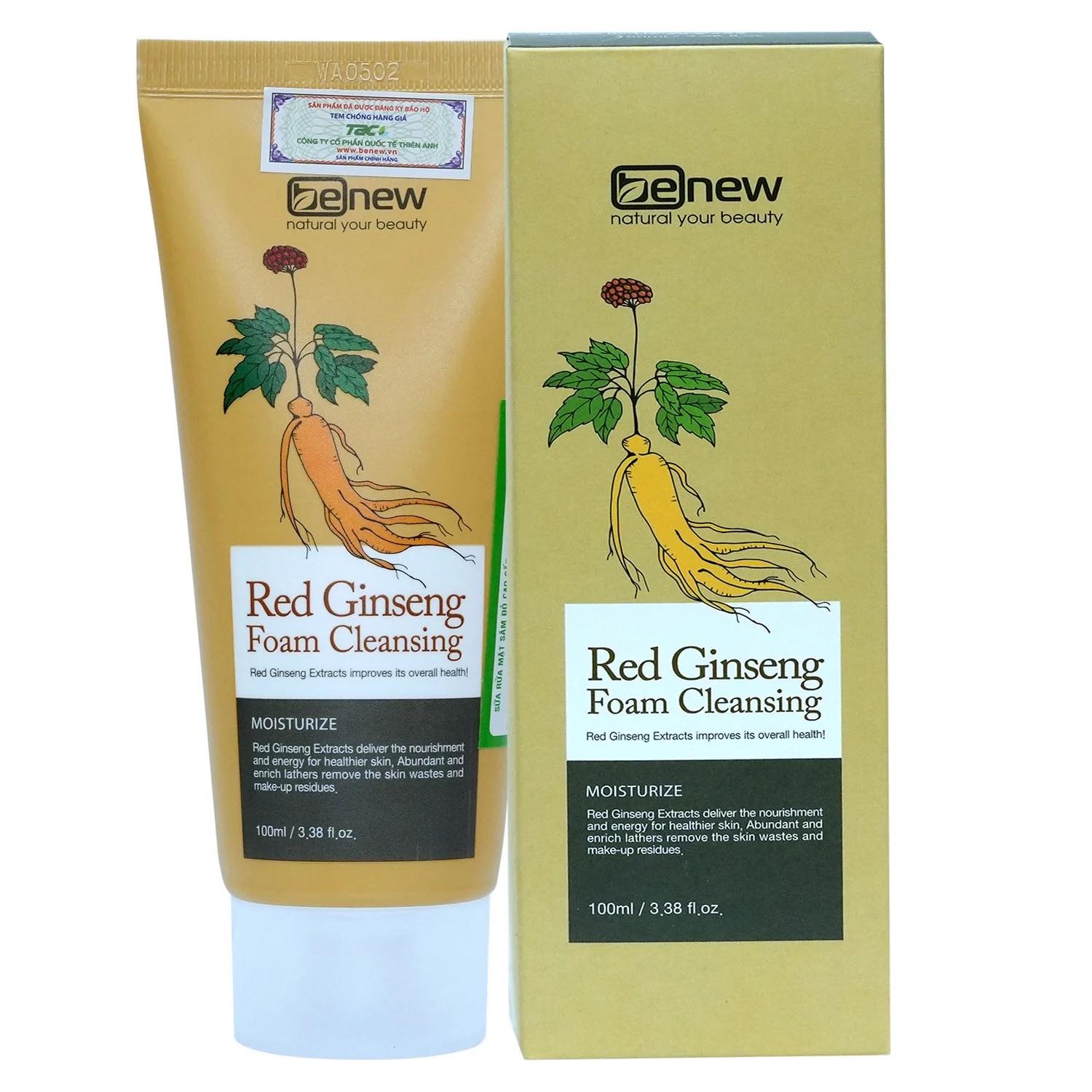 [HCM]Sữa rửa mặt hồng sâm Benew Red Ginseng Foam Cleansing 100ml