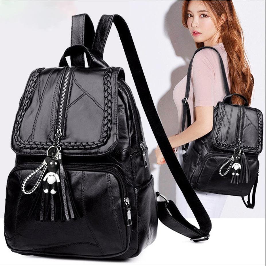 Ba lô da thời trang tết nắp khóa dọc BLN128 TẶNG móc treo
