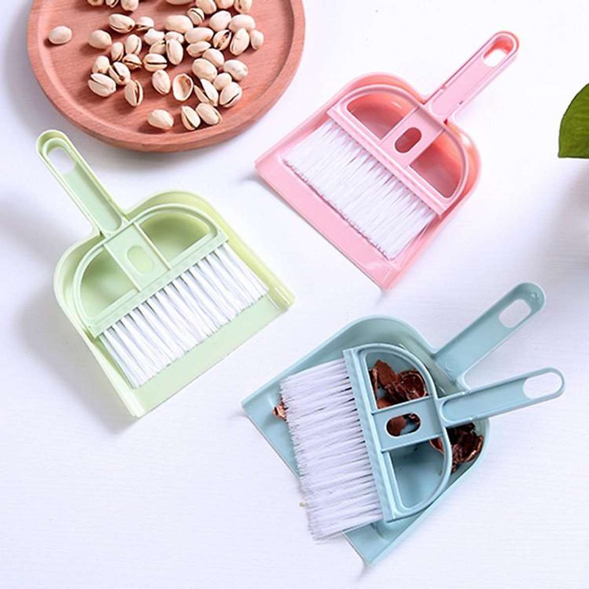 Bộ chổi quét bụi và ki hốt rác mini tibyhome, bộ chổi và ki mini quét dọn văn phòng, bàn làm việc, bàn thờ tiện lợi