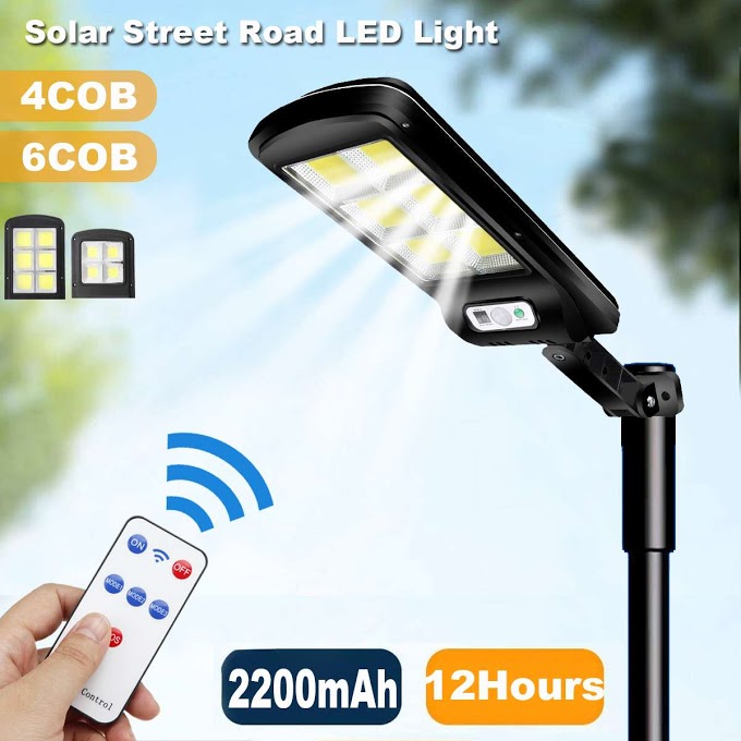 Đèn led năng lượng mặt trời sân vườn 6 led 50w solar light ip65
