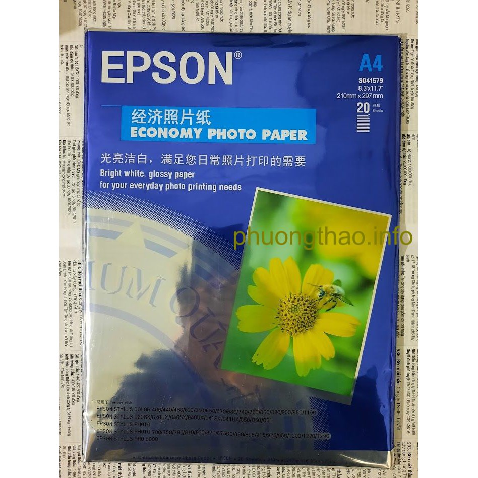 Giấy in ảnh epson a4 200g 20 tờ_tập/ epson