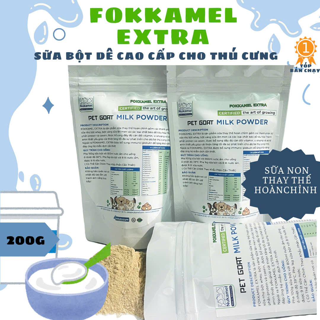 Sữa bột non cao cấp NUKAMEL EXTRA (400g) Cho Chó Mèo Dê Con thú cưng non...