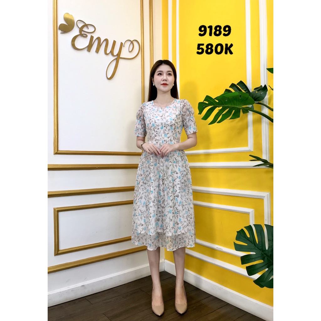 Đầm emy em9189 xoè hoạ tiết hoa