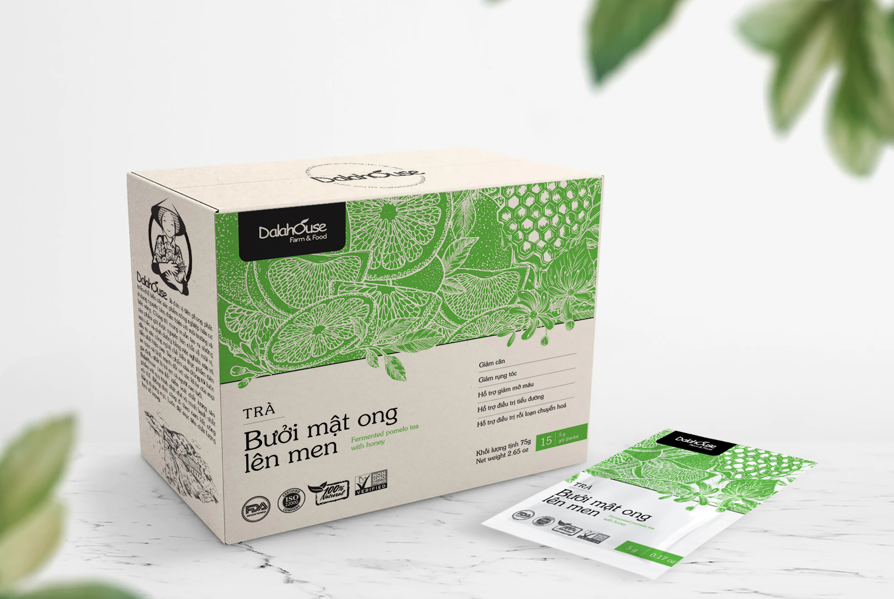 Trà bưởi mật ong lên men Dalahouse 75g