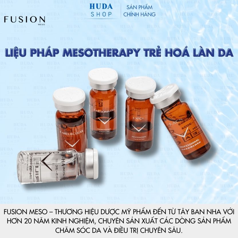 Meso fusion dưỡng căng bóng da f-ha,f-acn,f-meso matrix,f-xfc+,f-melaclear,f-radiance,f-vitamin c,f- hairmen,f-eye contour